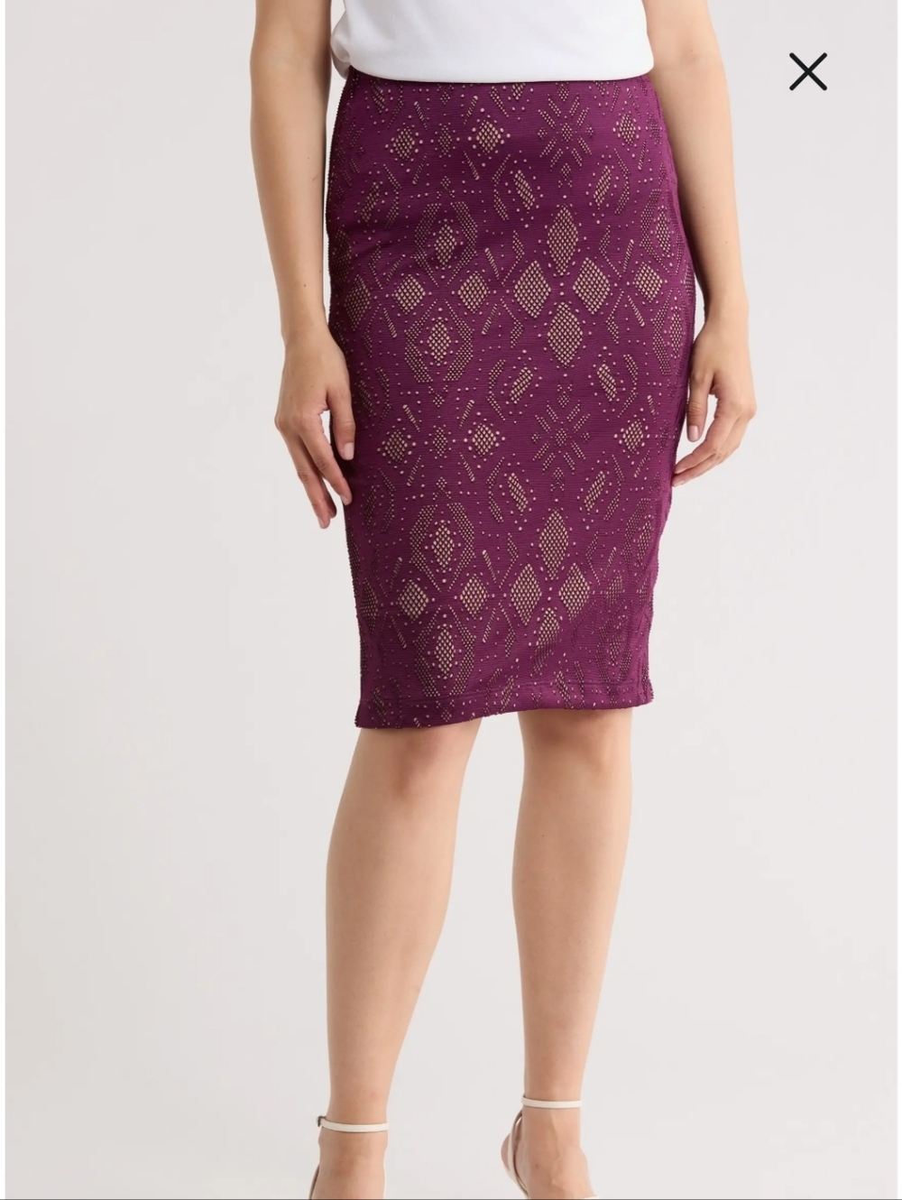 Women's Purple Lace Pencil Skirt